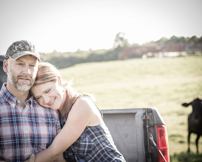 couple together on farm
